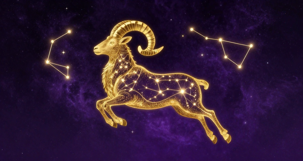 牡羊座星空插畫