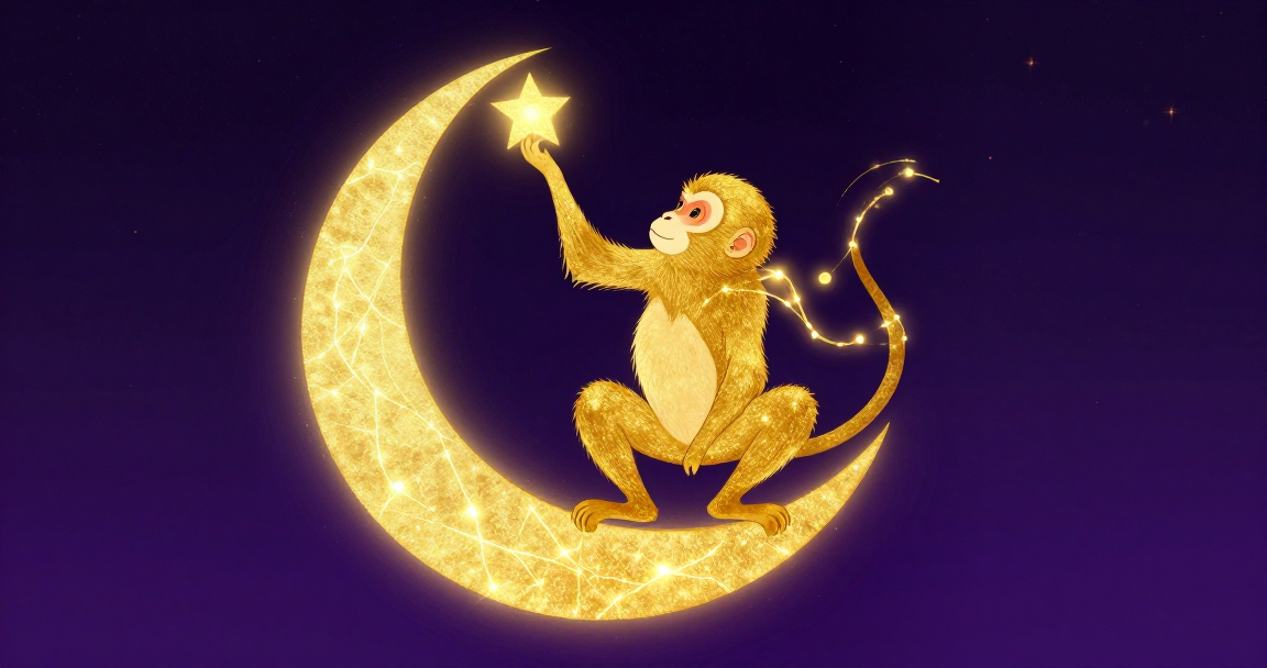 猴星空插畫