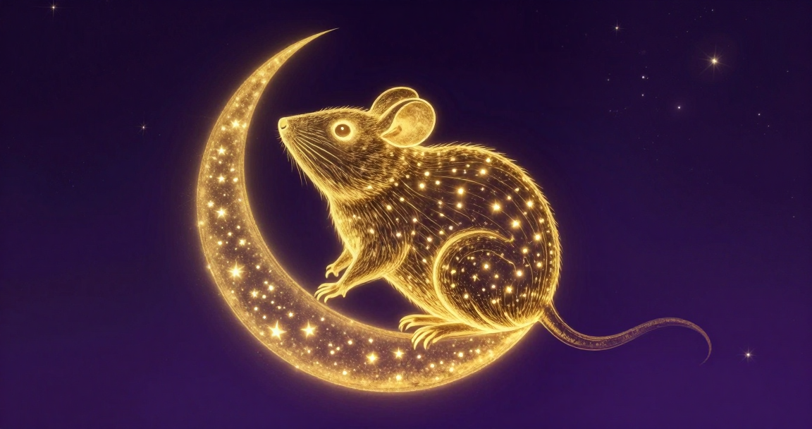 鼠星空插畫