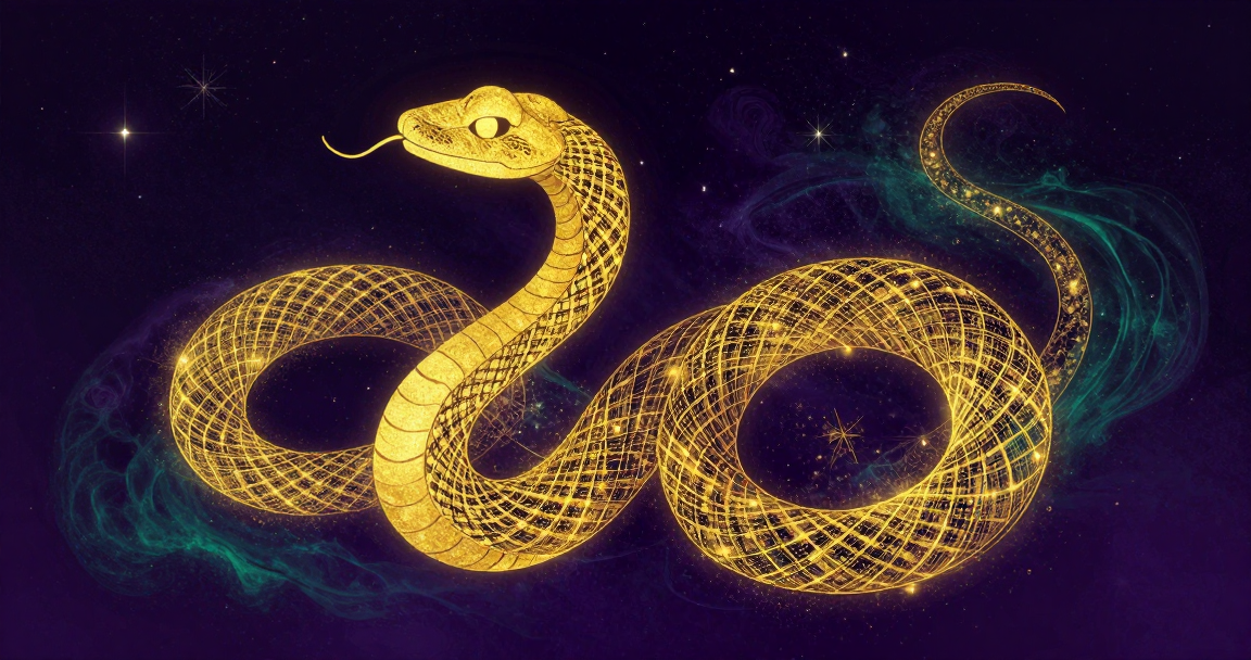蛇星空插畫