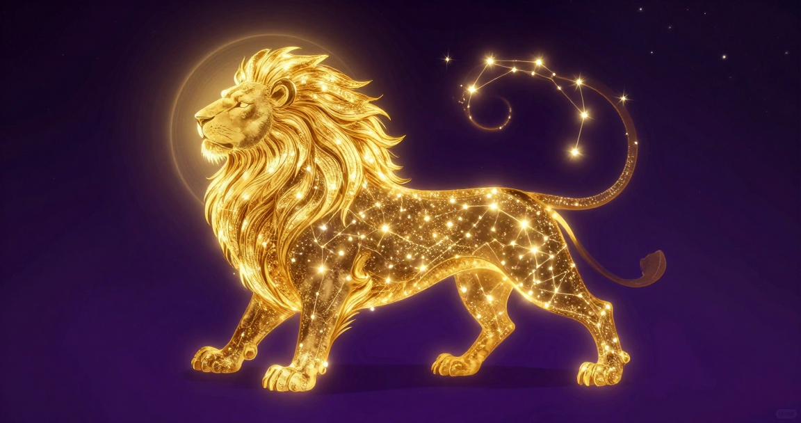 獅子座星空插畫